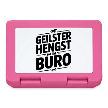 Geiler Hengst im Büro Bürosprüche Mann Lustig Fun - Brotdose - Pink - Vorne
