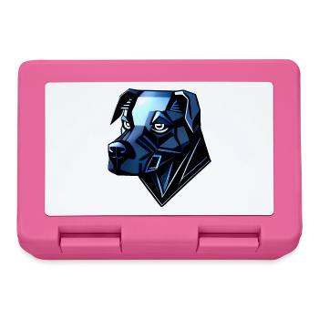 Chien Doberman - Polygones Bleus - Boîte à goûter - rose - Devant