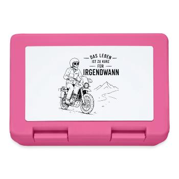 Leben ist zu kurz: Motorradpfad - Brotdose - Pink - Vorne