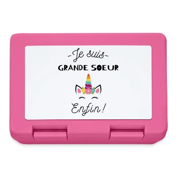 T shirt grande soeur humour soeur licorne cadeau - Boîte à goûter - rose - Devant