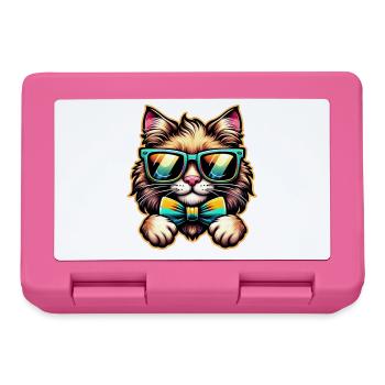 Katze süßes Kätzchen für Katzenliebhaber - Brotdose - Pink - Vorne
