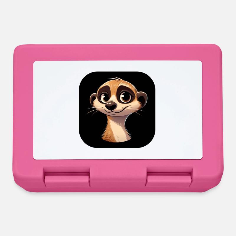 Erdmännchen Kopf Cartoon Comic Portrait - Brotdose - Pink