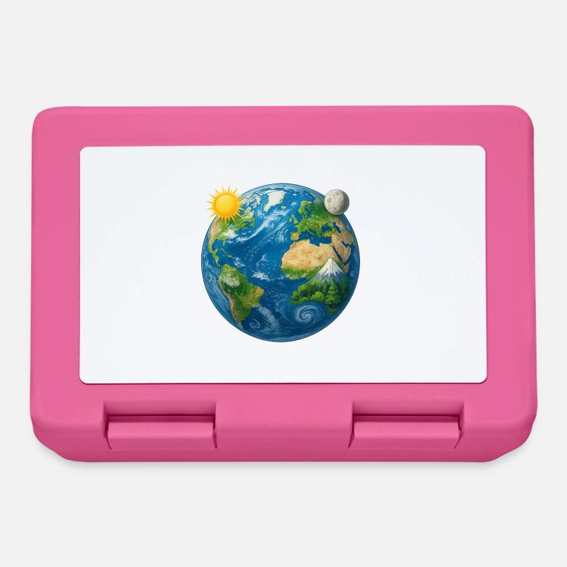 Terre - Terre - Planète Terre Univers - Boîte à goûter - rose
