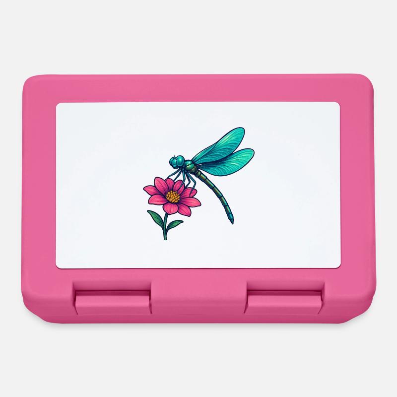 Libellule sur la fleur - Boîte à goûter - rose