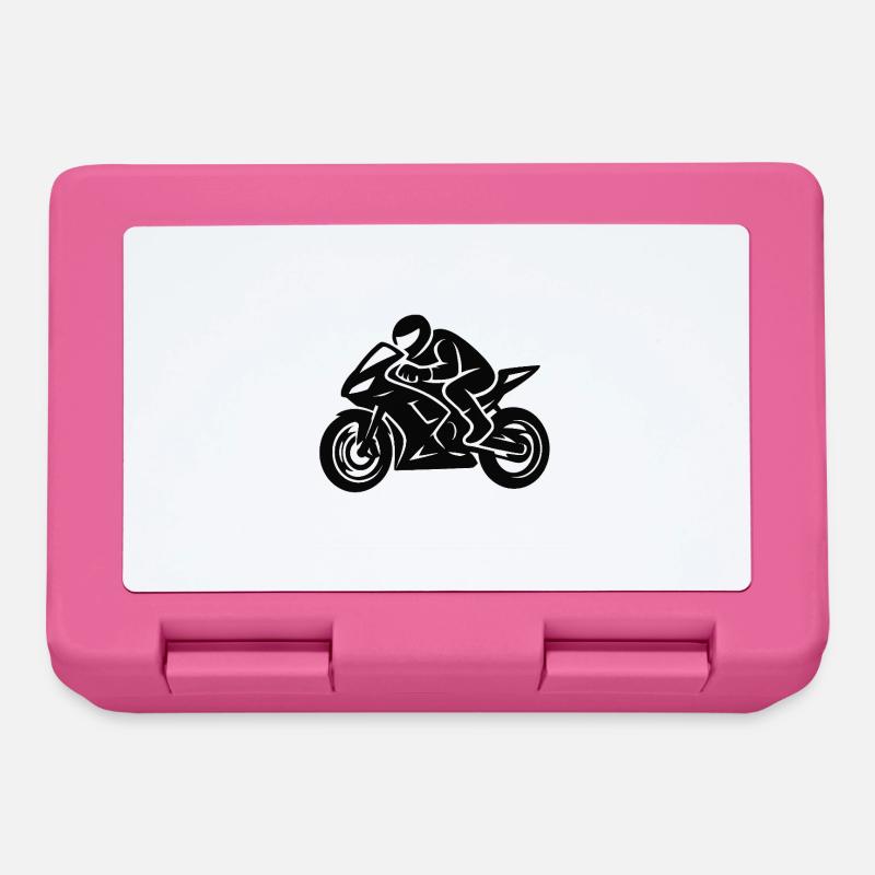 Motorcycle line drawing - Lunchbox - pink