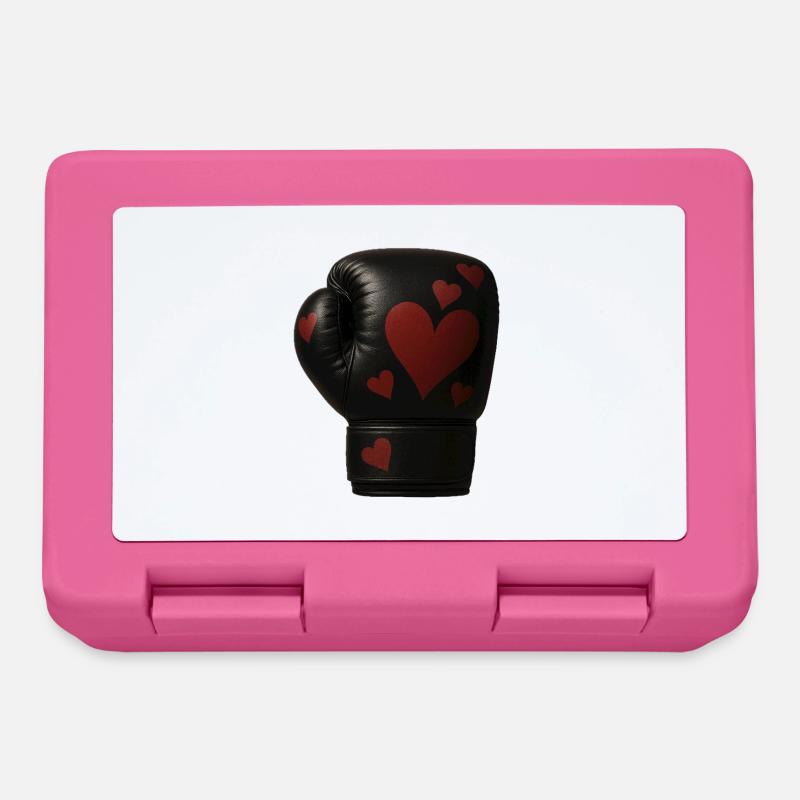 Boxhandschuh mit Herzen - Brotdose - Pink