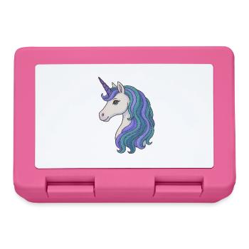 Pastel Unicorn Mane Portrait - Lunchbox - pink - Front