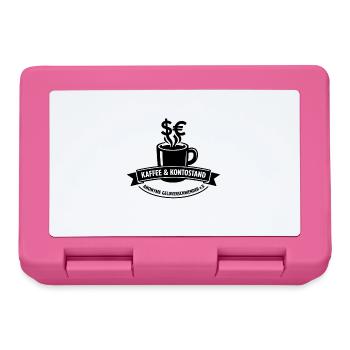 Kaffee & Kontostand Motiv - Brotdose - Pink - Vorne
