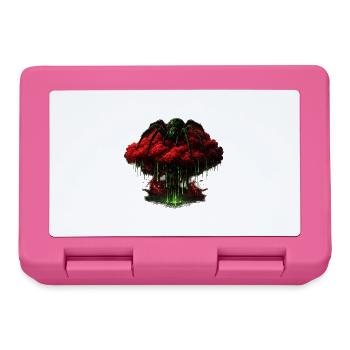 Green spider magic over red cloud - Lunchbox - pink - Front