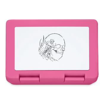 Skull MTB Forest Silhouette - Lunchbox - pink - Front