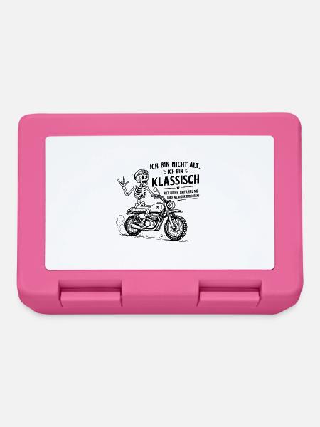 Klassisch Skelett auf Motorrad - Brotdose - Pink