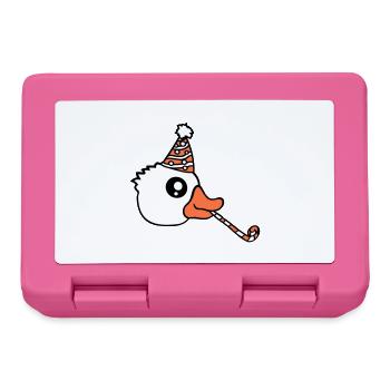Duck Party Towel Hat Birthday Celebrate New Year's Eve - Lunchbox - pink - Front