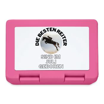 Die BESTEN REITER sind im JULI geboren - Pferd - Brotdose - Pink - Vorne