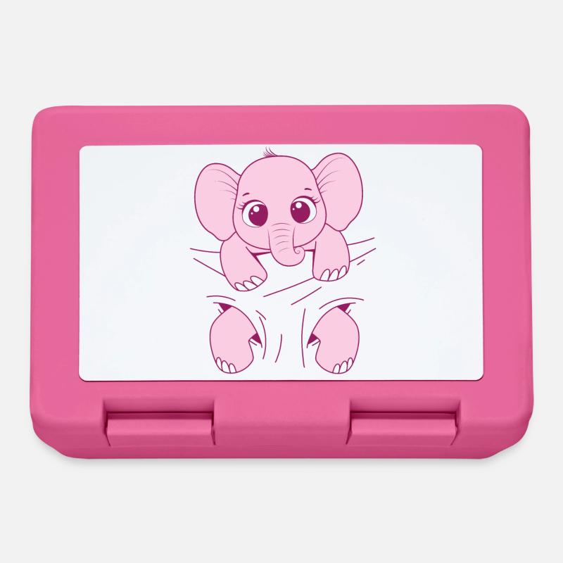 Bébé Éléphant Porter Drôle Rose Bébé Éléphant - Boîte à goûter - rose