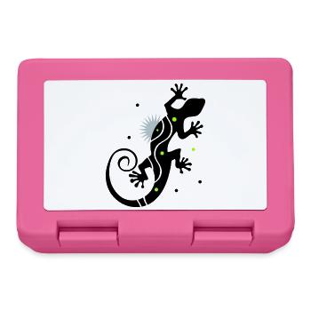 Stilisierter Gecko im klaren Vektorstil - Brotdose - Pink - Vorne