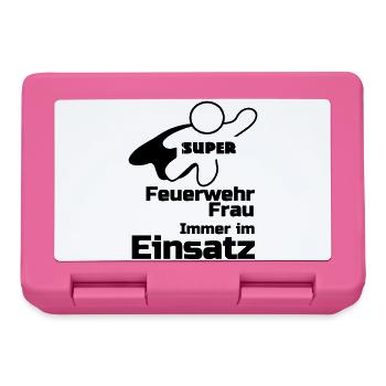 Super Feuerwehrfrau Geschenk - Brotdose - Pink - Vorne