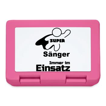 Super Sänger, Musik,Berufe, Sprüche, Geschenk - Brotdose - Pink - Vorne