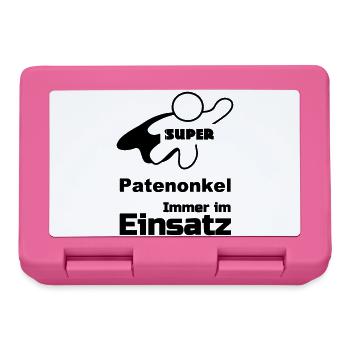 Super Patenonkel Taufe, Familie, Geschenk - Brotdose - Pink - Vorne