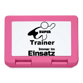 Super Trainer, Sport, Verein, Geschenk - Brotdose - Pink - Vorne
