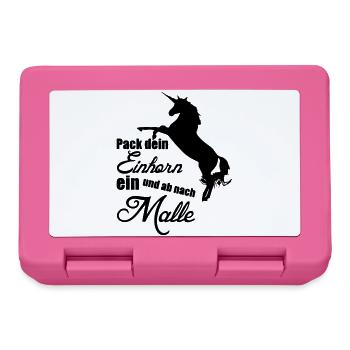 Einhorn Urlaub Mallorca Geschenk - Brotdose - Pink - Vorne