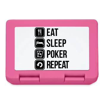 eat sleep poker repeat - Boîte à goûter - rose - Devant