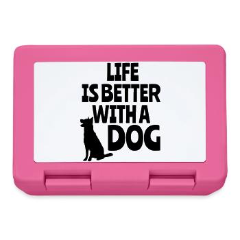 Das Leben ist besser mit einem Hund, Tieren, Hunden # - Brotdose - Pink - Vorne