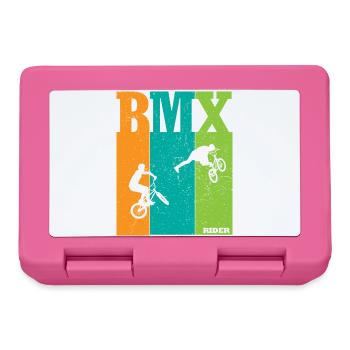 BMX Farbblock Rider Silhouetten - Brotdose - Pink - Vorne