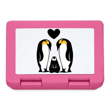 Family Family Famille penguin family Penguins - Lunchbox - pink - Front