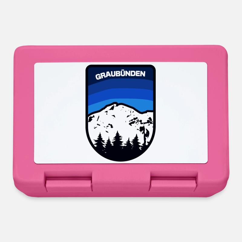 Graubünden Berglandschaft Emblem - Brotdose - Pink