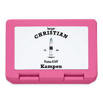 Sylt, Kultiger Leuchtturm Kampen, langer Christian - Brotdose - Pink - Vorne