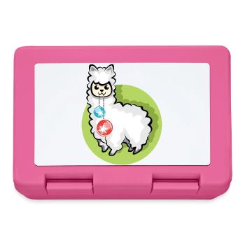 alpaca xmas balls christmas lama symbol Alpaka - Brotdose - Pink - Vorne