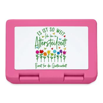 Altersteilzeit Garten Bereit für die Gartenarbeit - Brotdose - Pink - Vorne