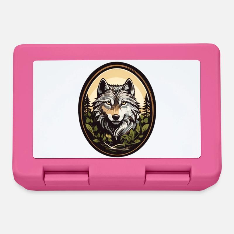 Loup habitant de la forêt - Boîte à goûter - rose