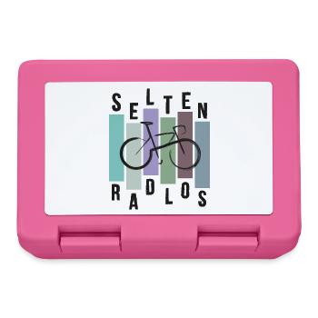 Selten Radlos - Fahrrad, Radsport lustiger Spruch - Brotdose - Pink - Vorne