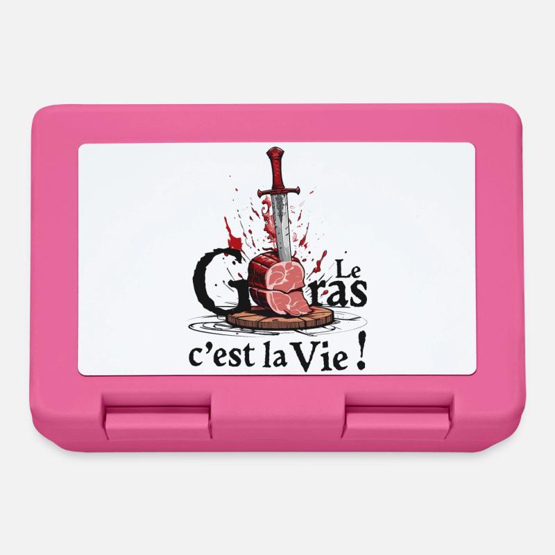 Le gras cest la vie ! légende de Camelot - Boîte à goûter - rose
