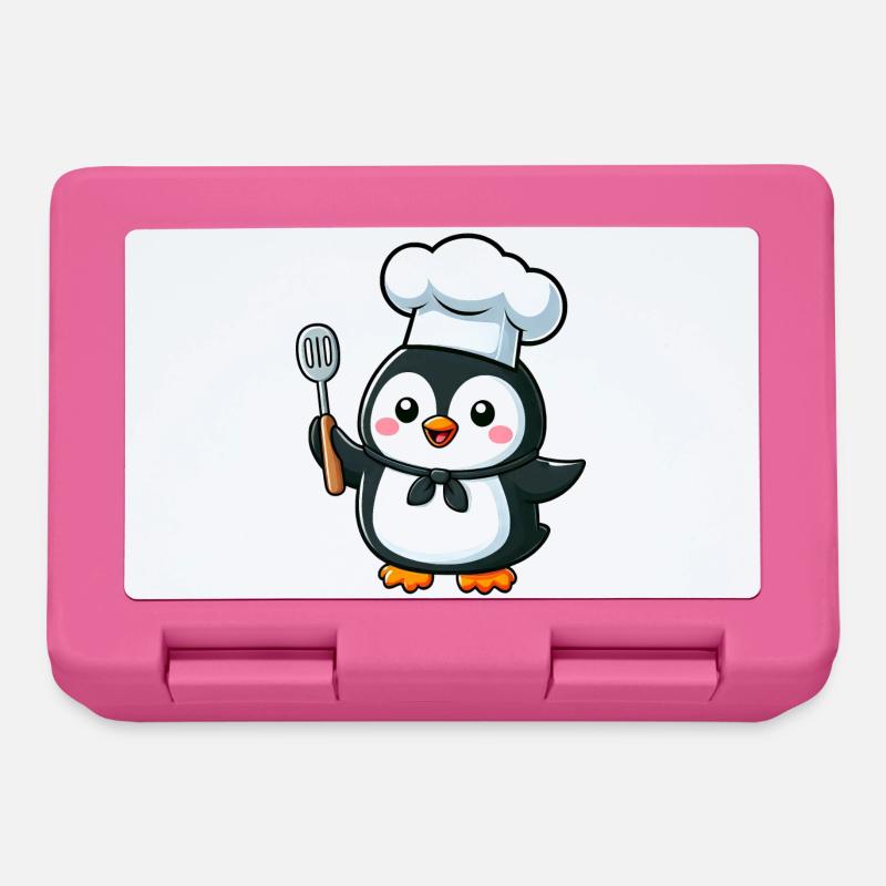 Süßer Pinguin Koch Cartoon Comic Design - Brotdose - Pink
