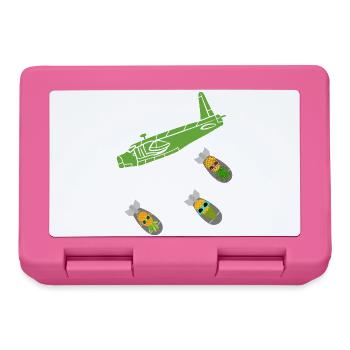 Green Pineapple Bomb Flugzeug - Brotdose - Pink - Vorne