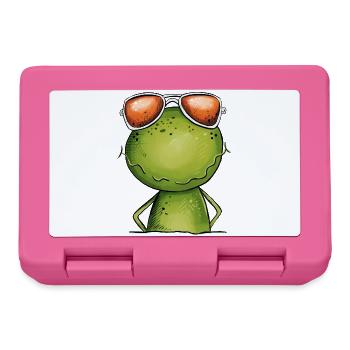 Cooler Frosch Mit Brille - Brotdose - Pink - Vorne