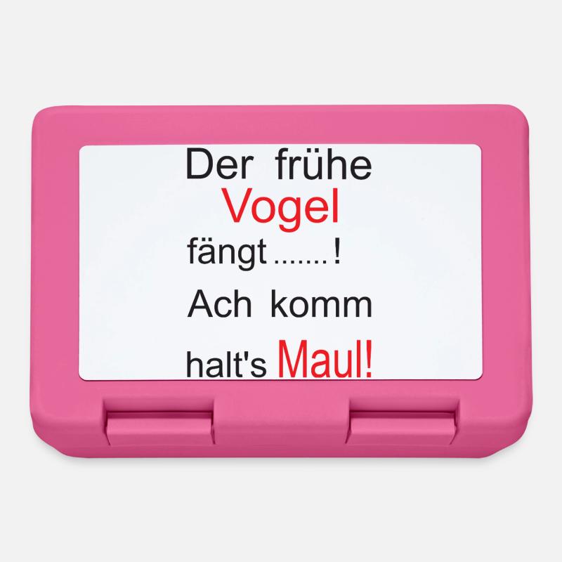 Der frühe Vogel Spruch Grafik - Brotdose - Pink