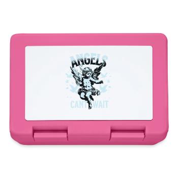 Angel T-Shirt Unisex Angels Can't Wait VintageTee - Lunchbox - pink - Front