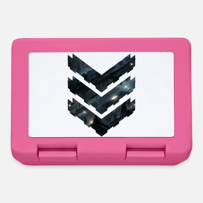 Futuristic Sci-Fi Space Station Layers – Dark City - Lunchbox - pink