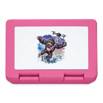 Gorilla Drohne Kinder lustig - Brotdose - Pink - Vorne