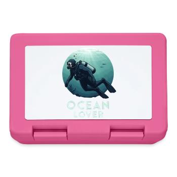 Plongeur Ocean Lover Underwater pour les amis plongeurs - Boîte à goûter - rose - Devant
