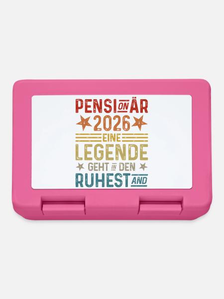 Pensionär 2026 Eine Legende geht in den Ruhestand - Brotdose - Pink