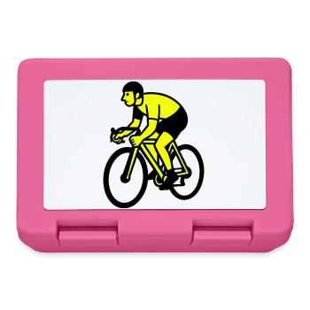 Neon Wheel Silhouette Cyclist - Lunchbox - pink - Front