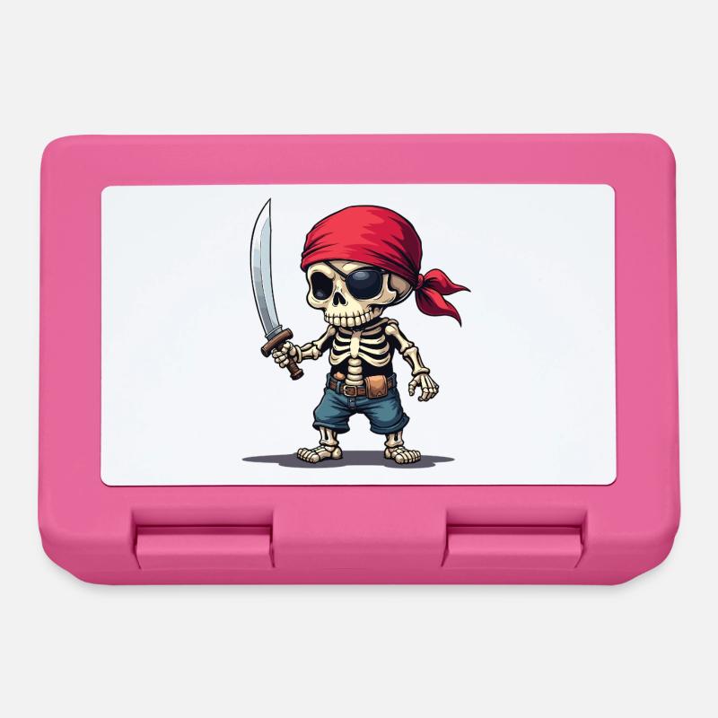 Pirate Skeleton with Sword - Lunchbox - pink