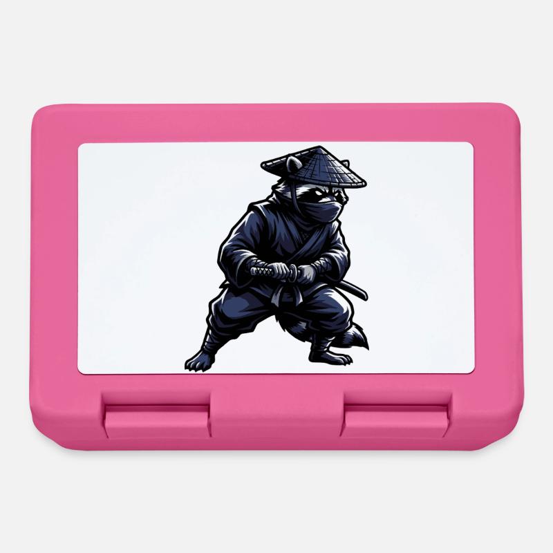 Ninja Waschbär mit Katana - Brotdose - Pink