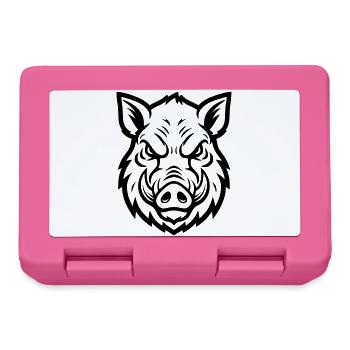 Wild Boar Head Boar Aggressive Vector - Lunchbox - pink - Front