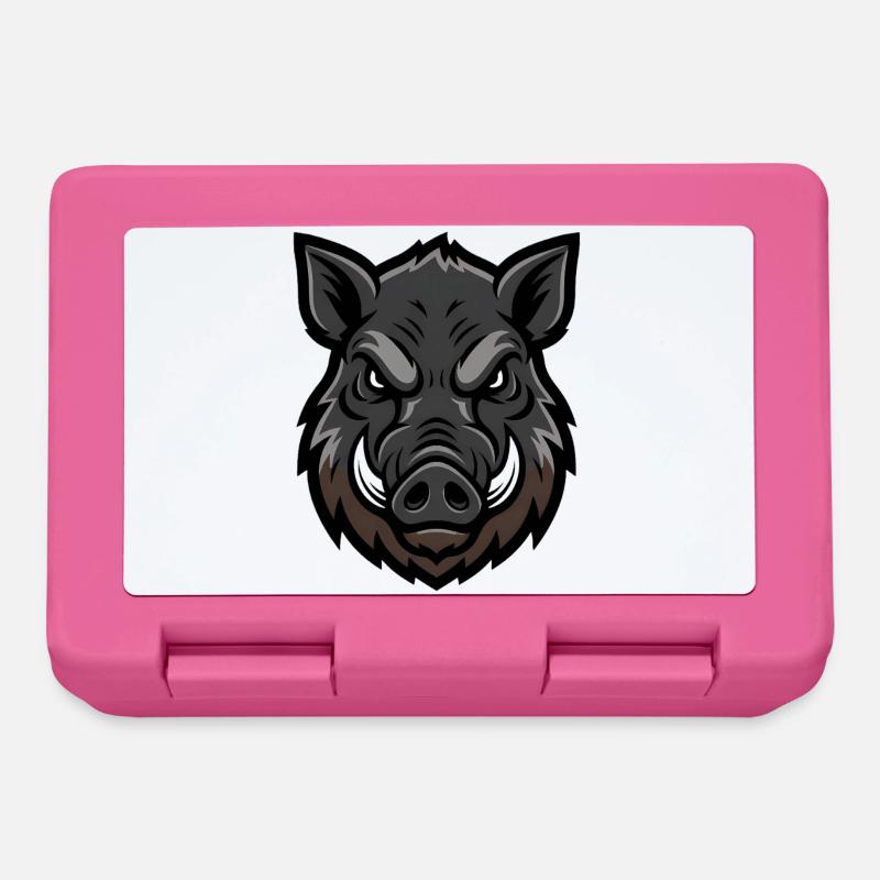 mascotte tête de sanglier, agressive - Boîte à goûter - rose
