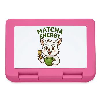 Matcha Energy Bunny Illustration - Lunchbox - pink - Front